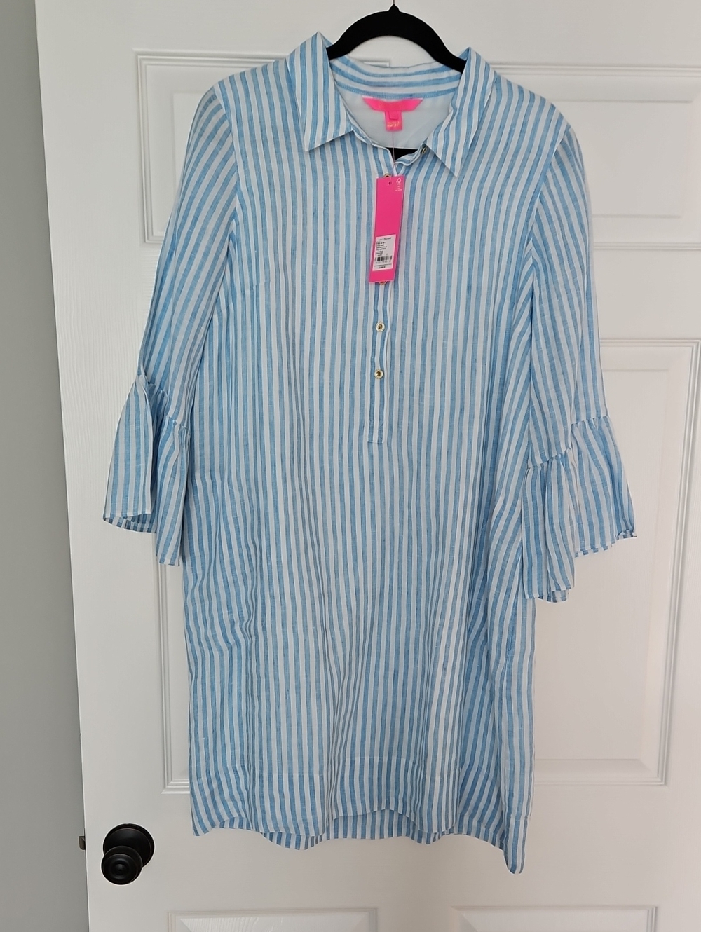 Lilly Pulitzer Blue and White Striped Button Dress